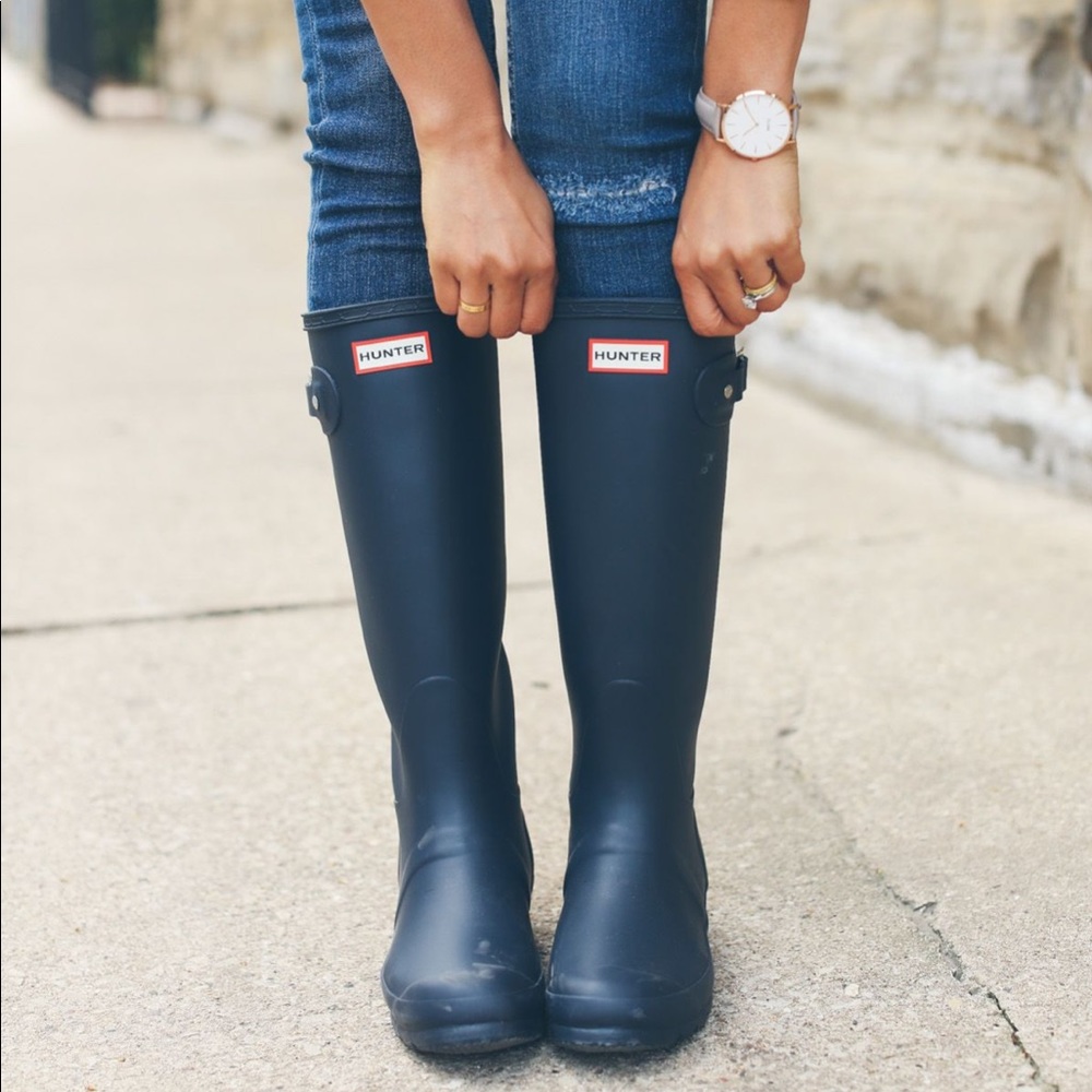 Navy Hunter Rainboots